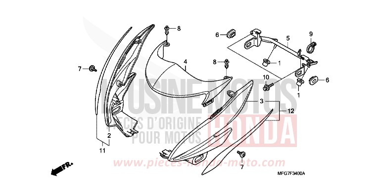 WINDLAUF von Hornet ABS PEARL NIGHTSTAR BLACK (NHA84) von 2009
